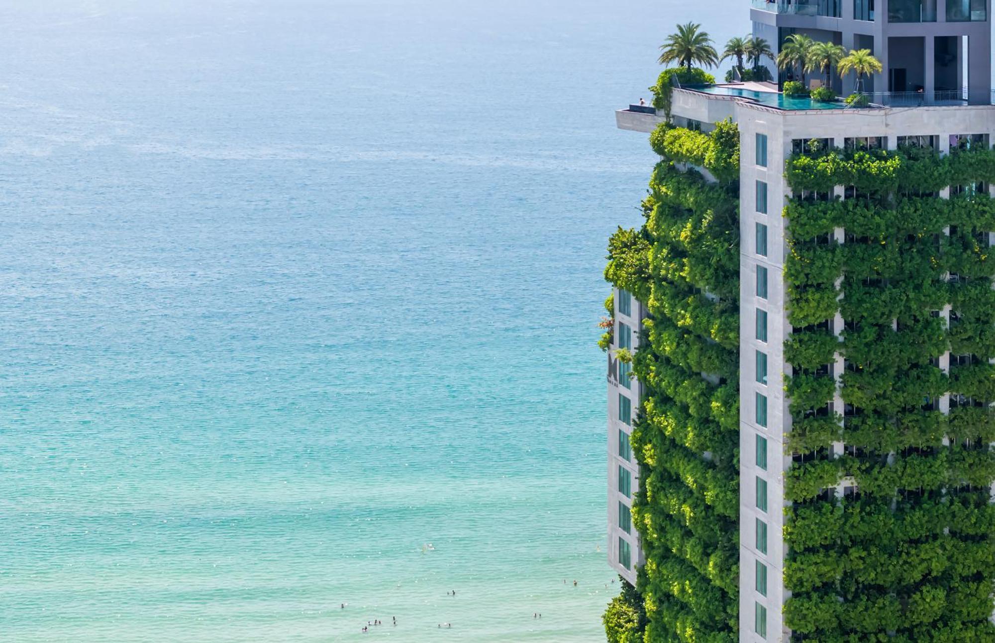 M Hotel Danang Exteriér fotografie The vertical garden at The Ivy